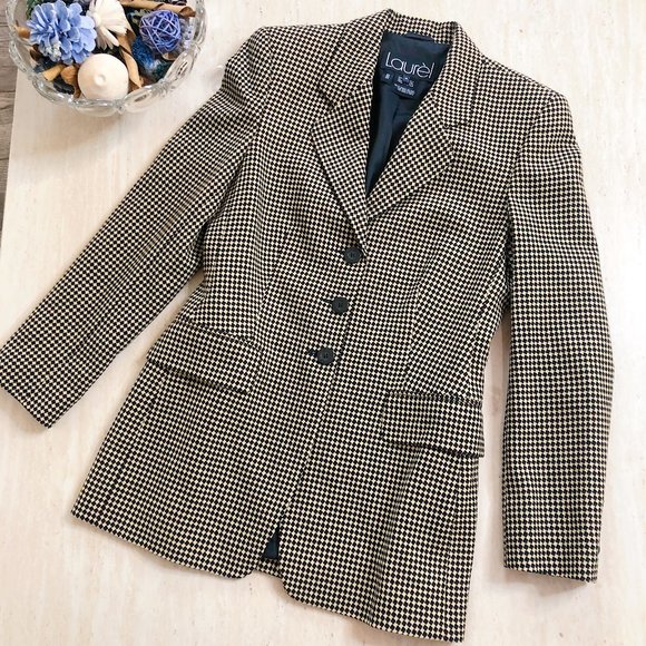 Escada Jackets & Blazers - Vintage Laurel Escada Houndstooth Blazer 36